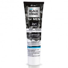 Black Clean for Men. 2в1 Крем после бритья + увлажняющий бальзам с комплексом детокс-защиты, 100 мл.	